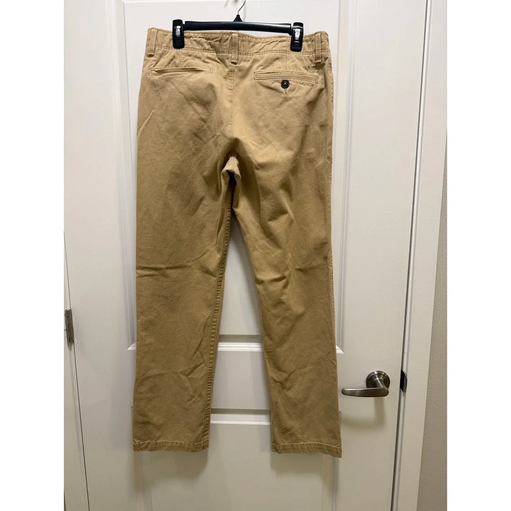 American Eagle Outfitters Mens Tan Khaki Chino Pants 33x34 Straight Leg Cotton